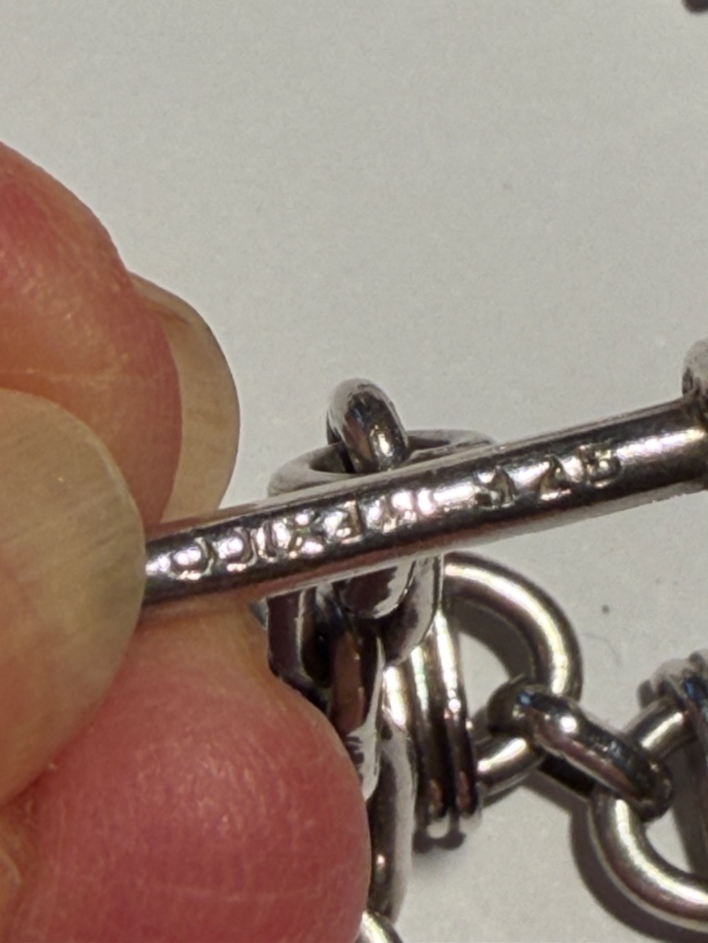 “Sterling Silver Link Bracelet Toggle Clasp Heavy 925” - Picture 2 of 7